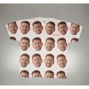 Aaron Rodgers T-Shirt Mens Large. Jerzees State Farm Insurance AOP Big Head RARE